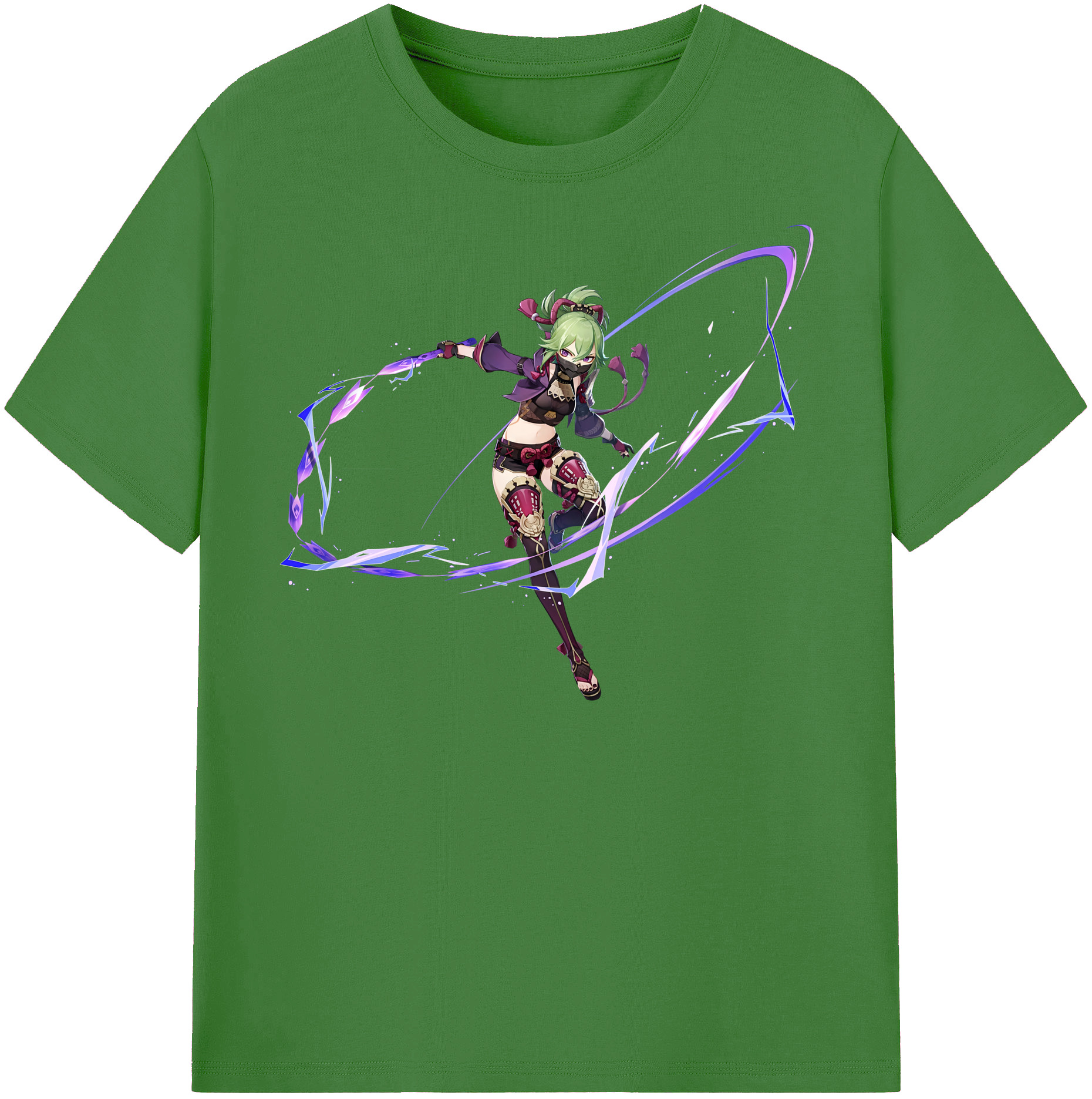 げんし神  久岐忍 くき しのぶ genshin Kuki Shinobu レディースカジュアルプリントTシャツ（綿100％）